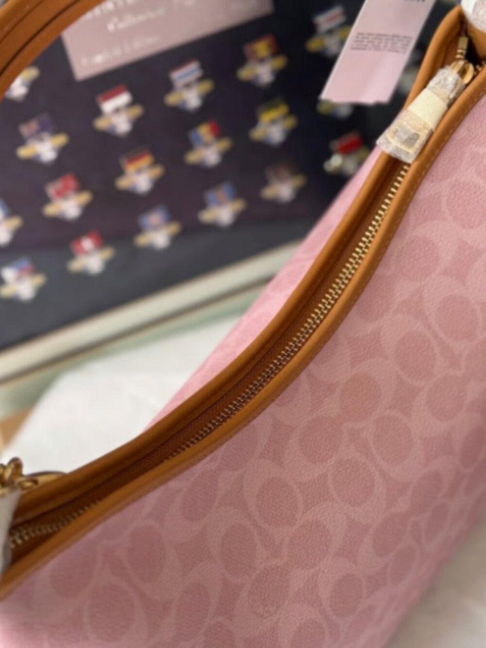 NWT Coach Gold/Powder Pink Laurel Shoulder Bag With Charms CEL12 - Picture 4 of 7